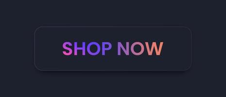 Shop now button in neomorphic style. Purchase signs for website interface. vector