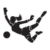 Woman Goalkeeper Dive Silhouette in Action vector