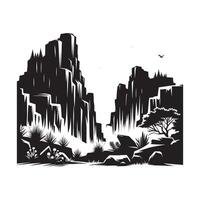 Minimalist Depiction of Rolling Hills in Black Silhouette vector