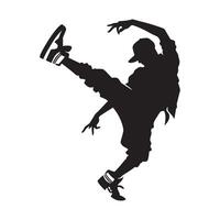 Freestyle Dancer Performing Artistic and Rhythmic Choreography with Energy and Passion on Stage vector