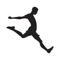 Football Player Kicking Ball with Force and Accuracy on Field vector