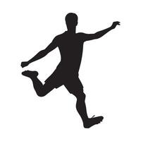 Football Player Kicking Ball with Precision and Power During Outdoor Match vector