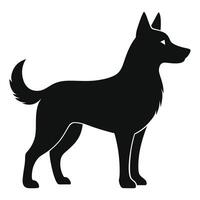 Flat Dog Silhouette Illustration on White Background vector