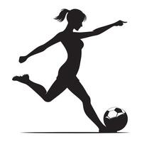Football Player Kicking the Ball with Skill and Precision During Game vector