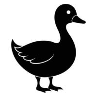 Flat Duck Silhouette Illustration on White Background vector