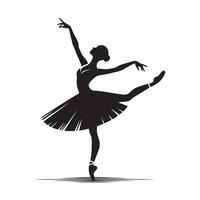 Graceful Female Ballet Dancer Performing an Elegant Pose in Studio on a White Background Highlighting Artistry and Precision vector