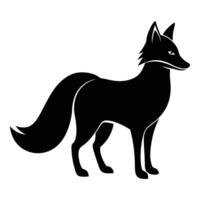 Flat Fox Silhouette Illustration on White Background vector
