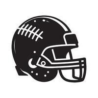 Football Helmet Silhouette with Player Profile on White Background vector