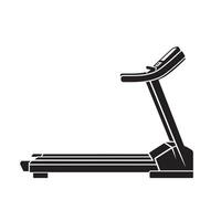Running on Treadmill Action Silhouette vector