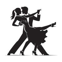 Salsa Dancing Pose Silhouette Minimalist on White Background vector
