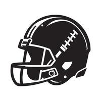 Football Player Silhouette with Helmet on White Background vector