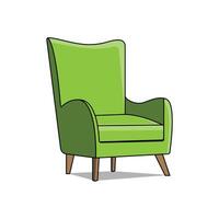 The Illustration of High Sofa with Green Color vector