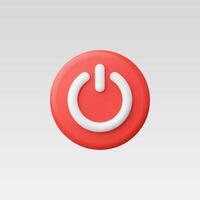 3d Realistic Power button Icon illustration vector