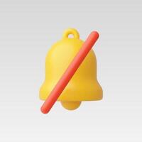 3d Realistic Disable notification illustration vector