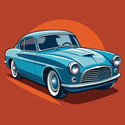 a vintage car model, highlighting its chrome details and sleek curves.