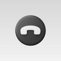 3d Realistic End Call Icon illustration vector