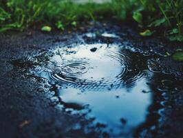 water ripple on a small puddle photo