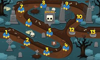 Graveyard Cemetery Game Level Map Background vector