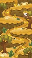 Desert Sand Land Game Level Map Background vector