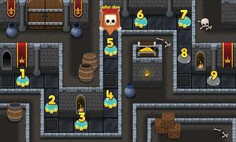 Fantasy Medieval Dungeon Game Level Map Background vector