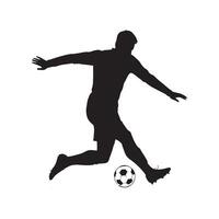Minimalistic Black Silhouette of Soccer Player vector
