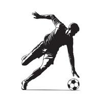 Dynamic Soccer Player Silhouette in Action vector