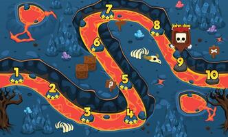Lava Cave Game Level Map Background vector