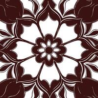 deep red and white mandala design with intricate Swirls and Patterns vector