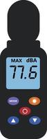 Sound level meter. Noise sound meter. Portable digital sound level meter. vector