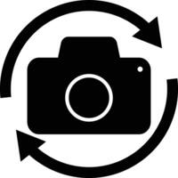 Flip and switch the camera icon. Button icon to switch cameras call. Switch camera sign. Rotate camera symbol. flat style. vector