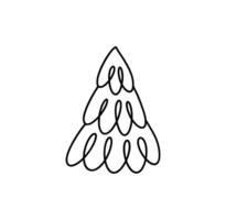 Simple christmas tree icon line vector