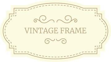 Vintage frame featuring elegant swirls, creating a sophisticated and timeless design on a smooth, light yellow background, suitable for various design projects vector