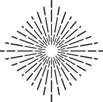 Captivating black and white sunburst design radiating retro charm, perfect for logos and web graphics. Timeless and elegant, exuding energy and power vector