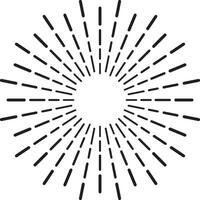 Retro sunburst or starburst design element radiating outward with black lines on white background, creating a vintage or abstract feel vector