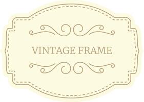 Vintage frame featuring elegant swirls and dotted lines on a beige background, providing a classic and decorative touch for various design projects vector