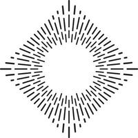 Captivating black lines radiate from a circular space, forming a mesmerizing diamond pattern. Modern, minimalist, and elegant, perfect for various creative projects vector