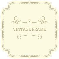 Vintage frame with elegant ornaments is providing copy space on a light yellow background, perfect for adding a touch of classic style vector