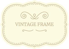 Vintage frame with elegant swirls and a decorative border creates a sophisticated design element on a pastel yellow backdrop, evoking a sense of classic charm and timeless style vector