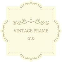 Elegant vintage frame with swirling lines and dotted edges on a pastel yellow background, adding classic charm to any design vector