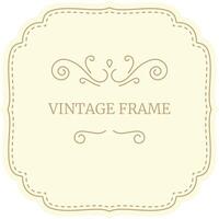 This elegant vintage frame features delicate flourishes and a pastel yellow background, creating a sophisticated and timeless design vector