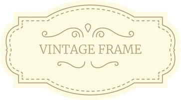 Vintage frame with elegant ornaments adding a touch of classic style, perfect for invitations, labels, or scrapbooking projects, featuring a cream background and swirling flourishes vector