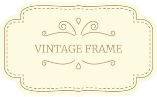 Elegant vintage frame featuring decorative swirls and a dotted border, set against a soft beige background, creating a classic and sophisticated design vector