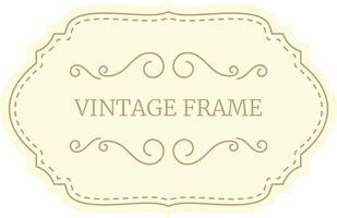 Elegant vintage frame featuring decorative swirls and a dotted border, set against a soft ivory background, perfect for adding a touch of classic charm to designs vector