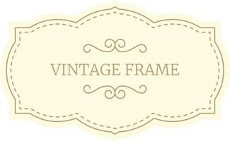 Elegant vintage frame features decorative flourishes on a pastel yellow background, providing a classic and ornate design for various projects vector