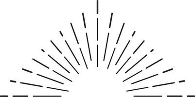 Light rays burst from the bottom center. Creating a sleek half circle shape in this modern black and white illustration vector