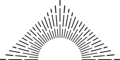 Captivating semicircular lines on white background create modern, minimal design with elegant black and white contrast. Perfect for posters, banners, or website backgrounds vector