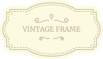 Vintage frame with elegant swirls and dotted lines creates a sophisticated and classic design on a cream background, suitable for various design projects vector