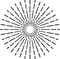 Retro starburst design element radiating from the center creating a vibrant sunburst or firework explosion effect, ideal for vintage or abstract graphic compositions vector