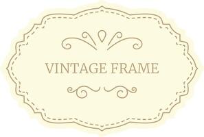 Elegant vintage frame featuring decorative swirls and a dotted border, set against a soft light yellow background, creating a classic and sophisticated design vector