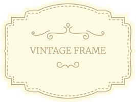 This elegant vintage frame features delicate swirls and a light yellow background, providing a sophisticated touch to any design project vector